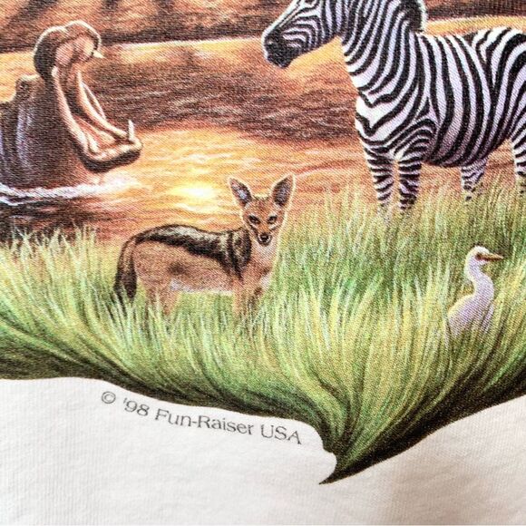 1998 Delta Pro Weight Fun-Raiser U.S.A. Lion Safari Graphic Tee Shirt Large - Picture 5 of 9